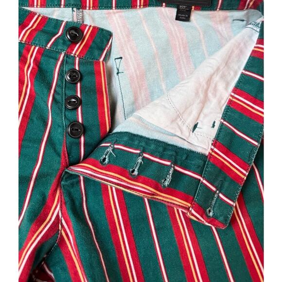 ASOS Red Green Pinstripe Regular Fit Cotton Mid Rise Pants Medium W29 - Picture 11 of 12
